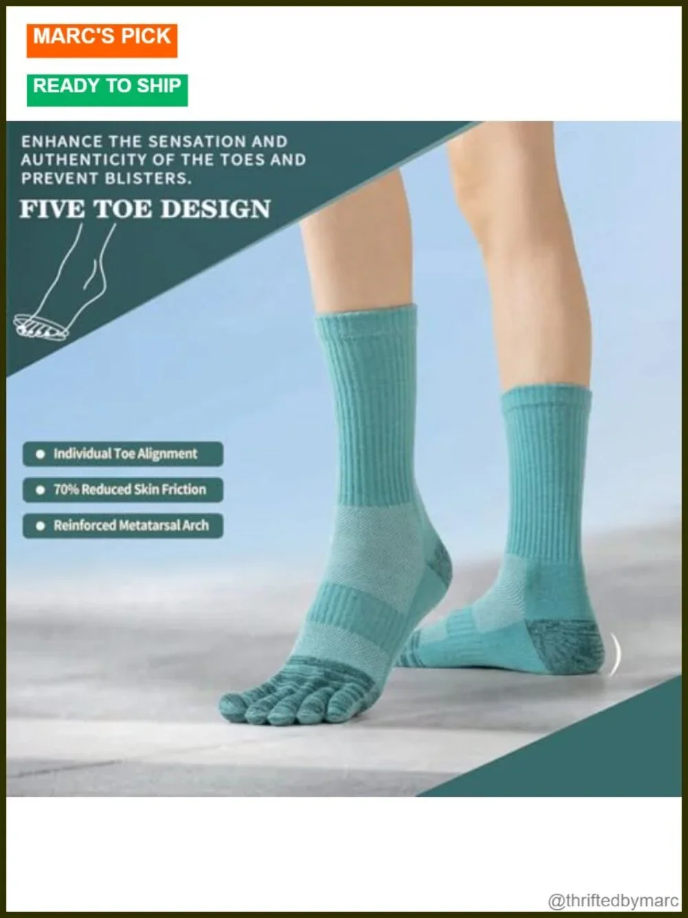 Merino Wool Toe Socks for Hiking Men Women Thermal Winter Boot Cushion 3 Pairs